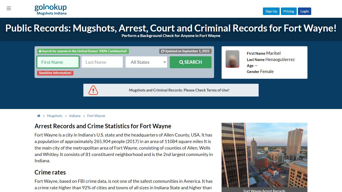 Mugshots Fort Wayne, Arrest Records Fort Wayne - GoLookUp